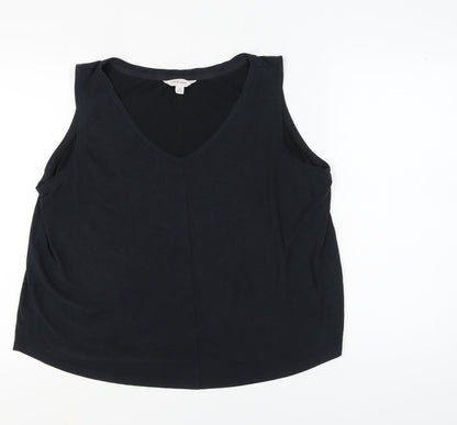 Per Una Women's Black Tank, Size 18, V-Neck, Cotton Blend