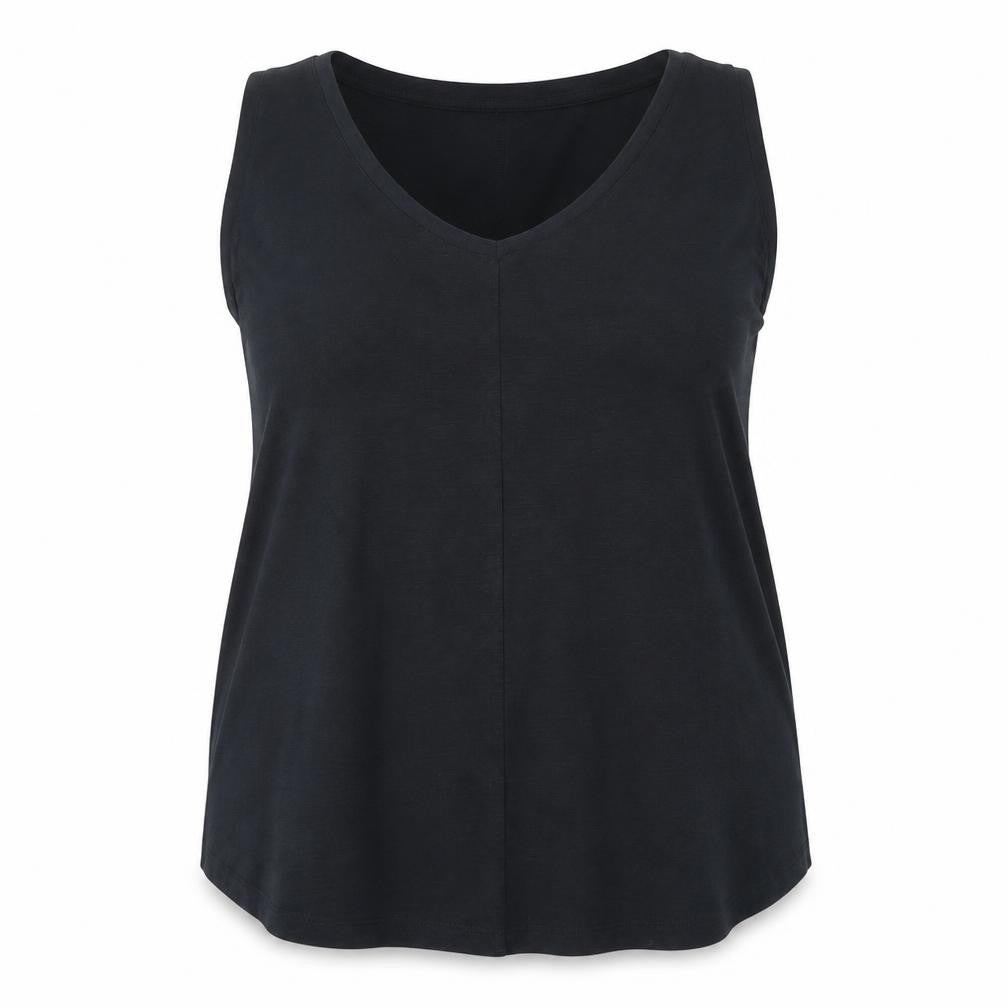 Per Una Women's Black Tank, Size 18, V-Neck, Cotton Blend