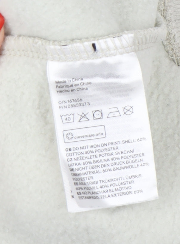 H&M Unisex White Graphic Sweatshirt, Size 12 Pullover