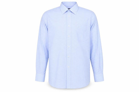 Debenhams Men's Blue Check Long Sleeve Shirt - Size 15