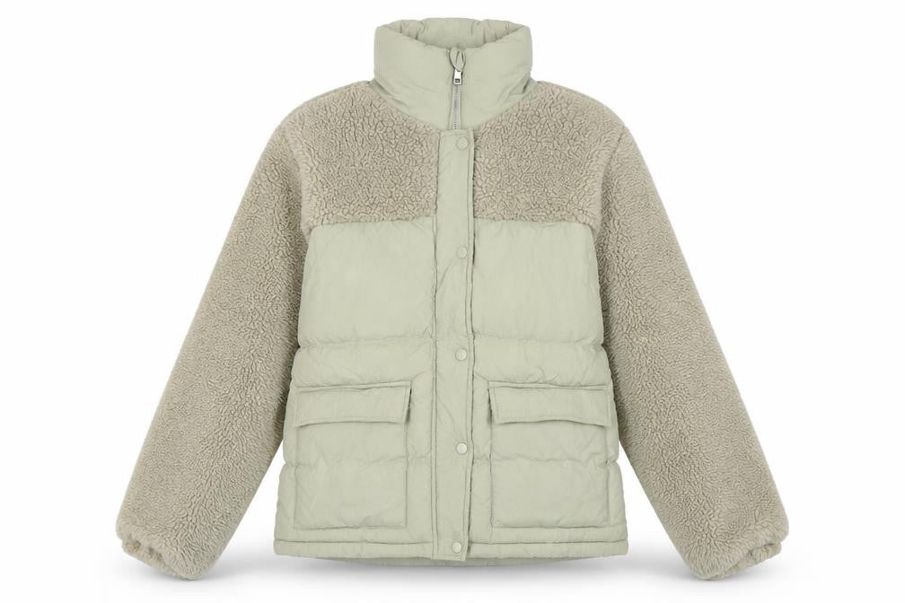 Weekend Vibes Women's Beige Puffer Jacket Size 8