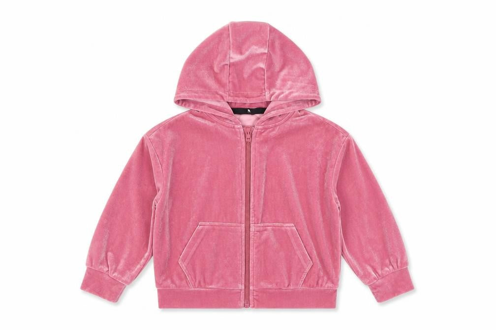 Very Girls Pink Velour Full Zip Hoodie, Size 3 Years