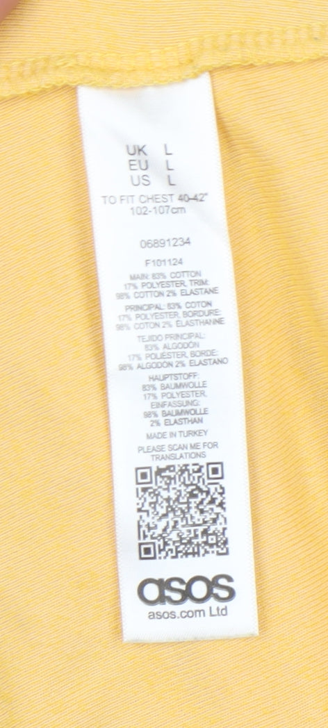 ASOS Yellow Unisex Pullover Hoodie L Casual Stylish