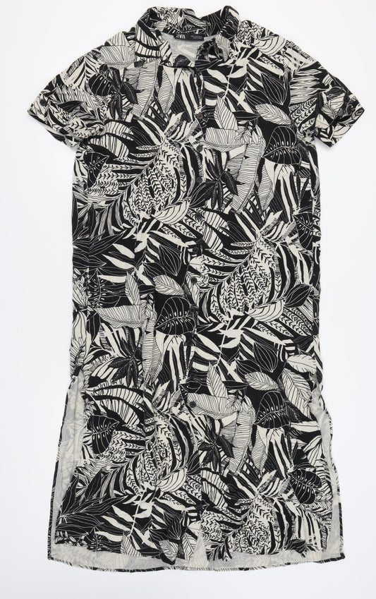 Zara Women's Multicoloured M Shirt Dress, Floral, Casual