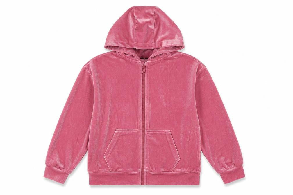 V by Very Pink Girls 8 Years Velour Hooded Full Zip Hoodie