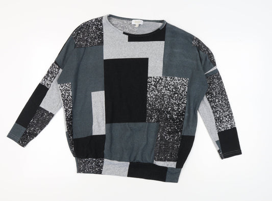 Stella Morgan Women's Grey Geometric T-Shirt, Size L
