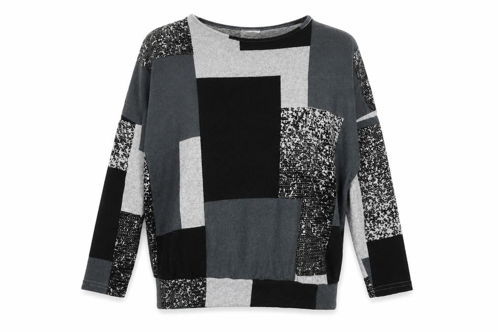 Stella Morgan Women's Grey Geometric T-Shirt, Size L
