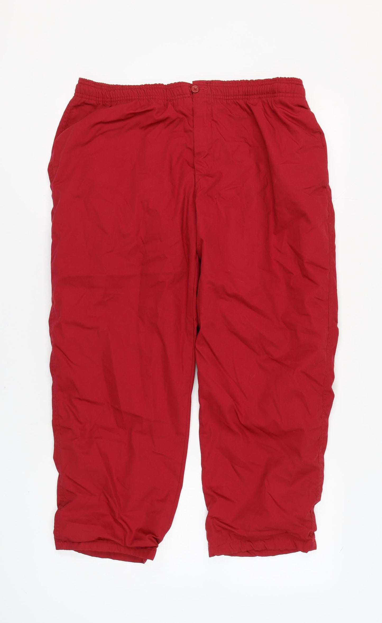 Clifford James Mens Red Elastic Waist Trousers XS