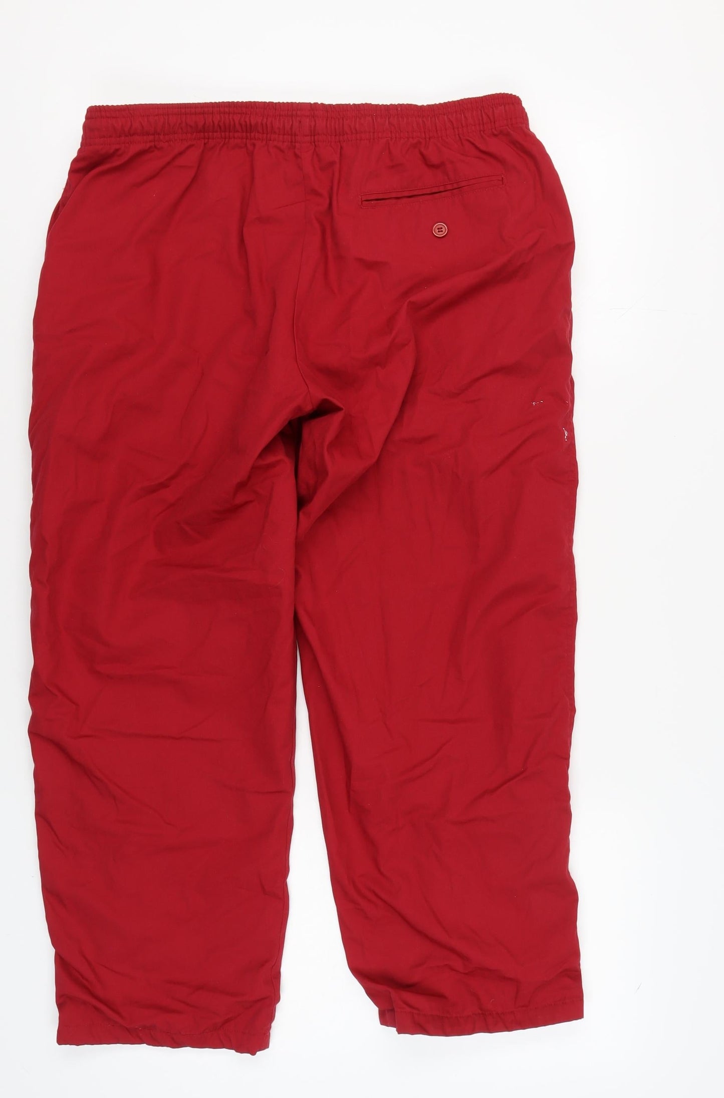 Clifford James Mens Red Elastic Waist Trousers XS