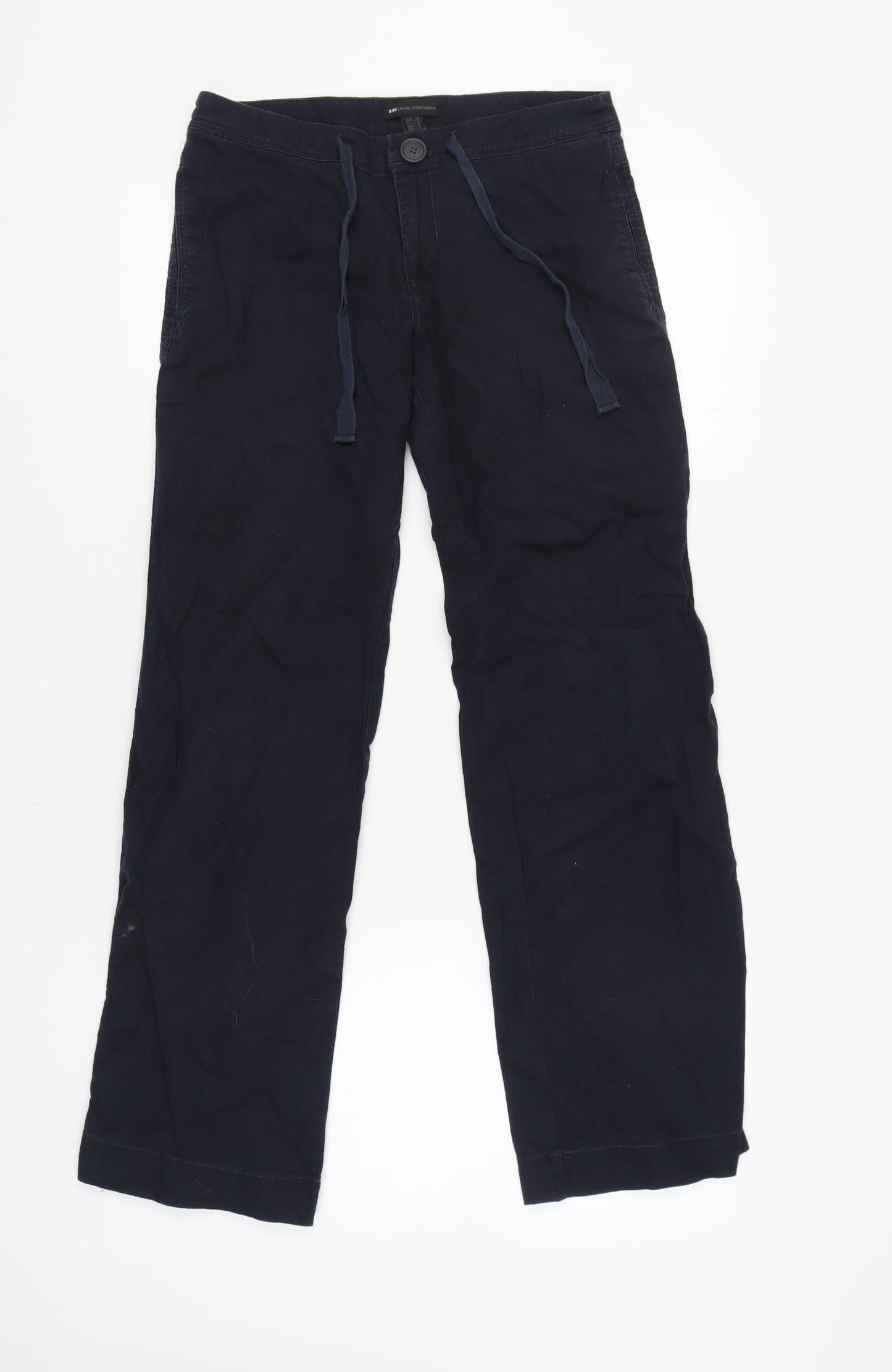MNG Women's Blue Casual Straight Trousers Size 10