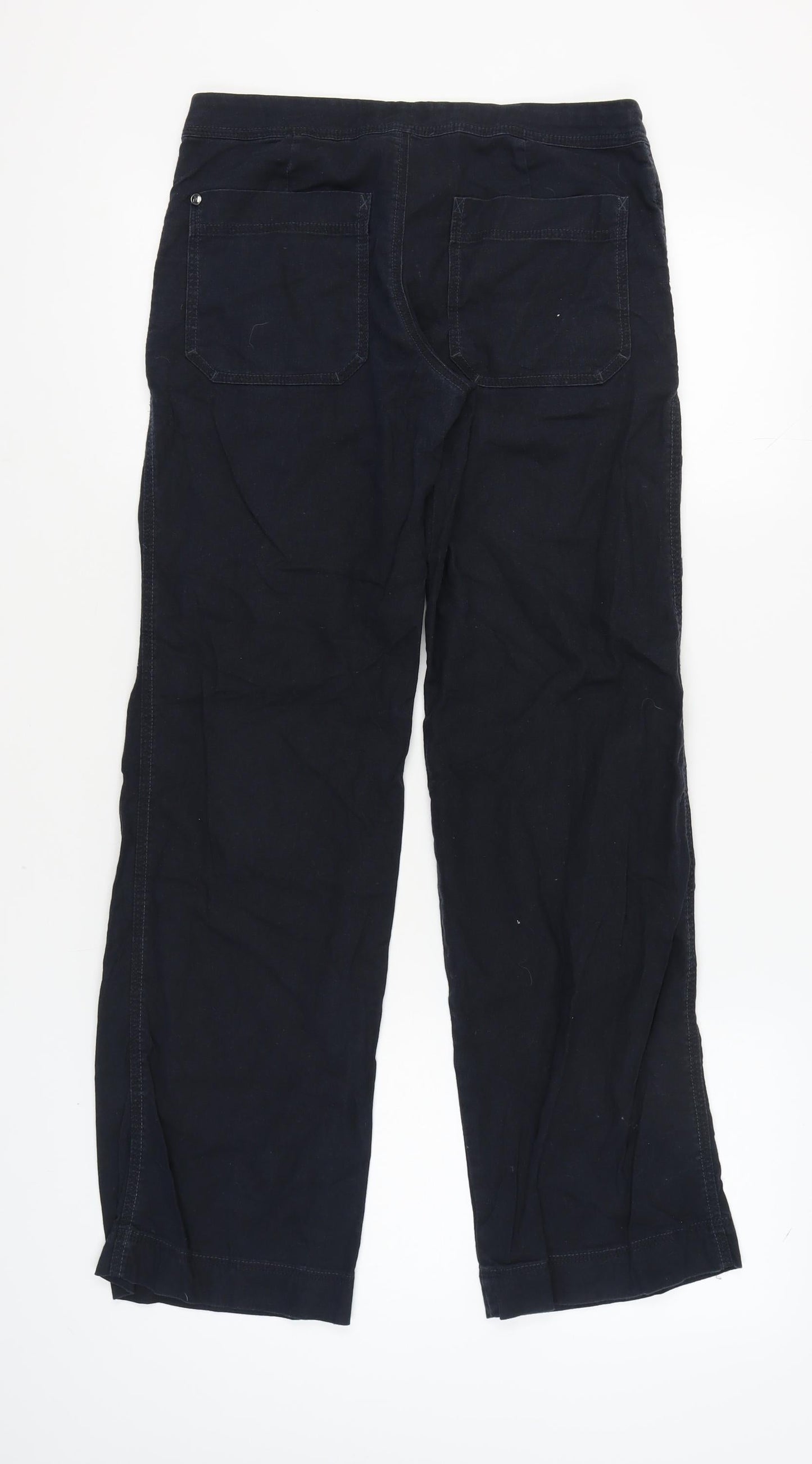 MNG Women's Blue Casual Straight Trousers Size 10