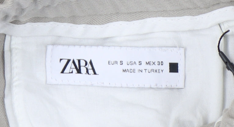 Zara Women's Beige Jogger Trousers S Casual