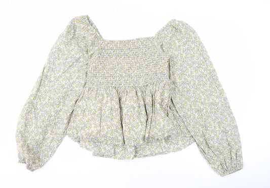 Next Girls Floral Cropped Blouse - Multicoloured, 15 Years