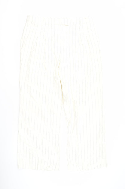 ET VOUS Women’s Striped Ivory Trousers Size 16