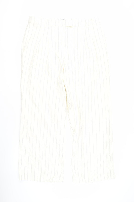 ET VOUS Women’s Striped Ivory Trousers Size 16