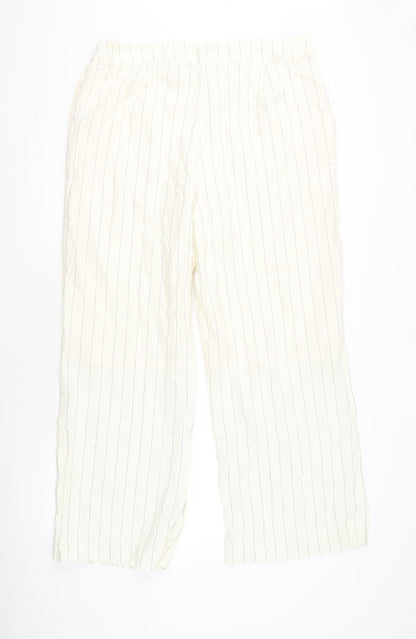 ET VOUS Women’s Striped Ivory Trousers Size 16