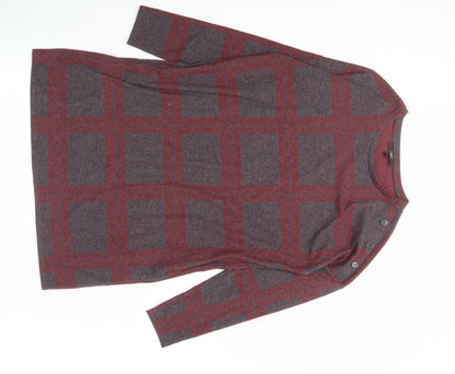 Preloved Next Women's Multicoloured Check Knit Top Size 16 - Front
