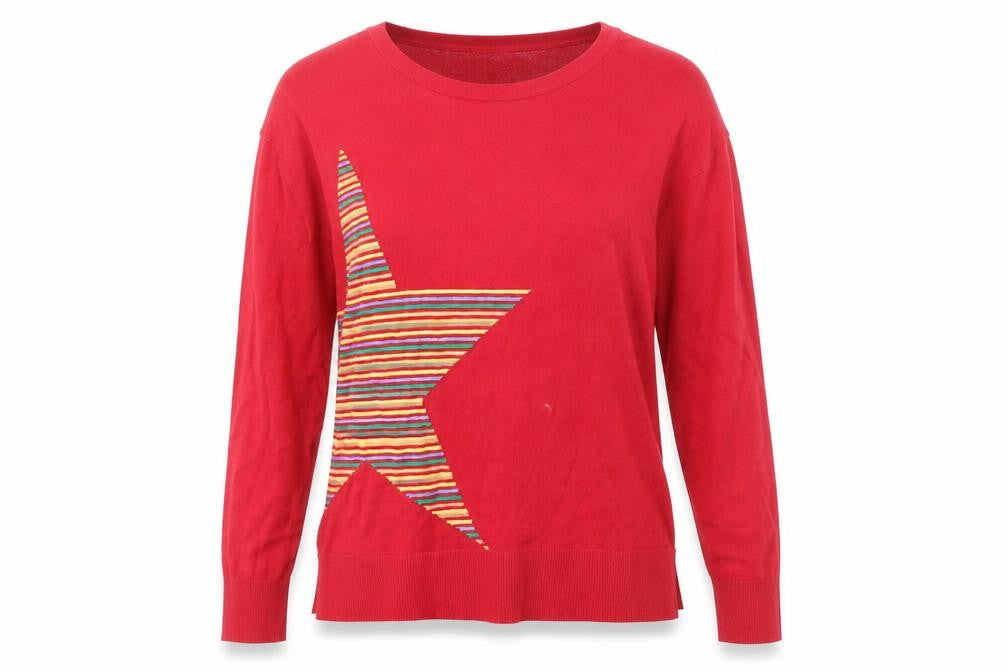 Pebble Bay Women's Red Crew Neck Jumper - Size M