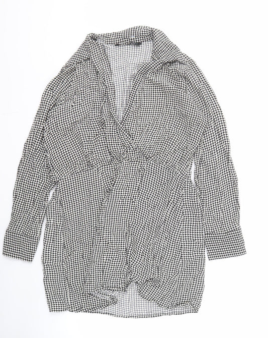 Zara Women Multicoloured Houndstooth Dress Size 14