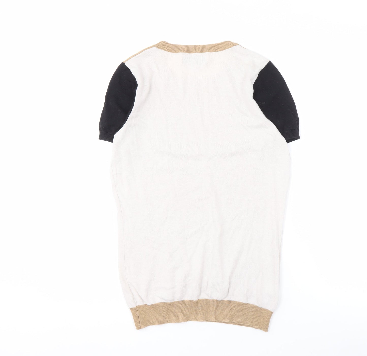 Next Women's Beige Colourblock Ringer T-Shirt - Size 8