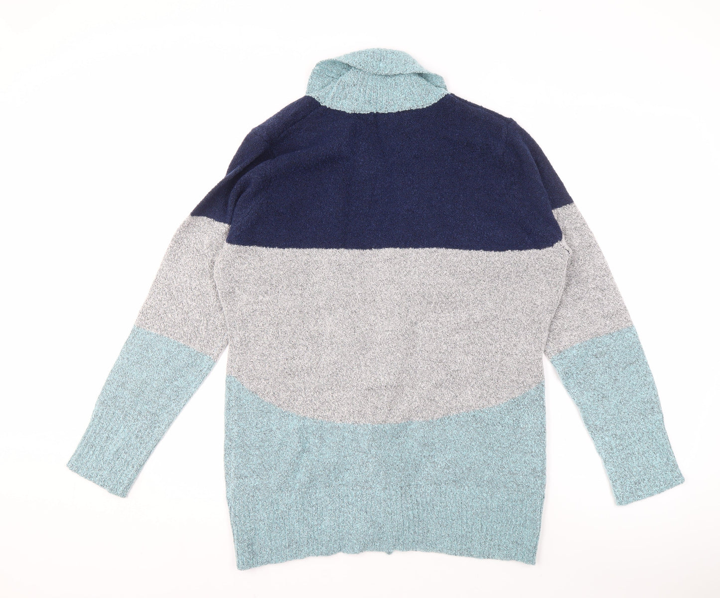 Julipa Women's Blue Grey Open Front Cardigan, Size 12/14, Casual Knit