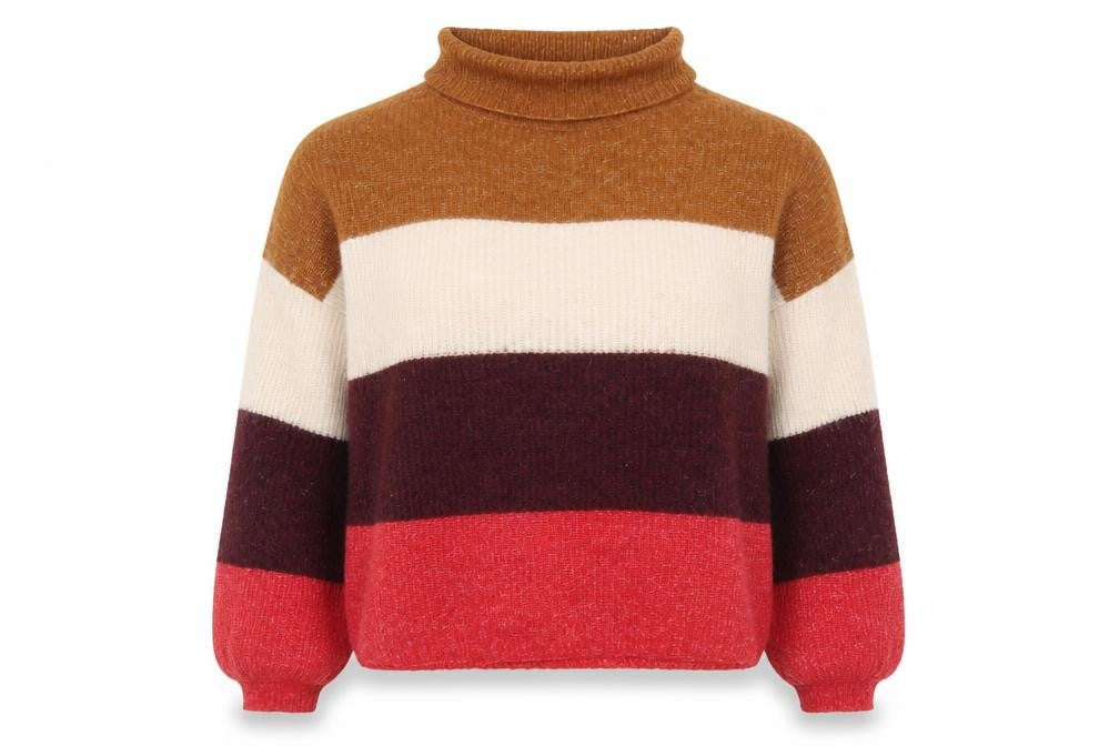 Y.A.S Women's Multicoloured Striped Pullover Jumper XL