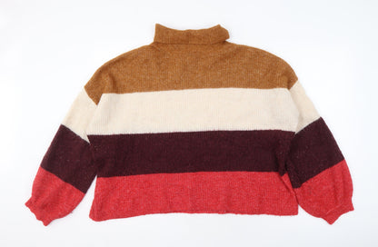 Y.A.S Women's Multicoloured Striped Pullover Jumper XL