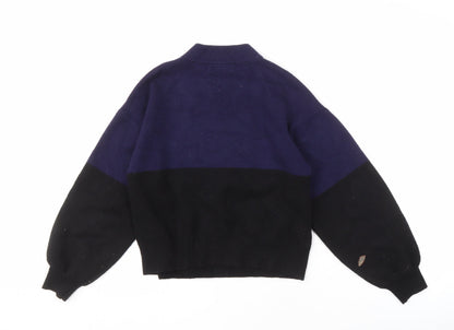 Mango Women's Black & Blue Pullover Jumper Size S
