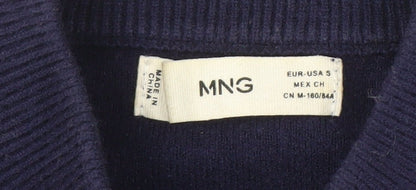 Mango Women's Black & Blue Pullover Jumper Size S