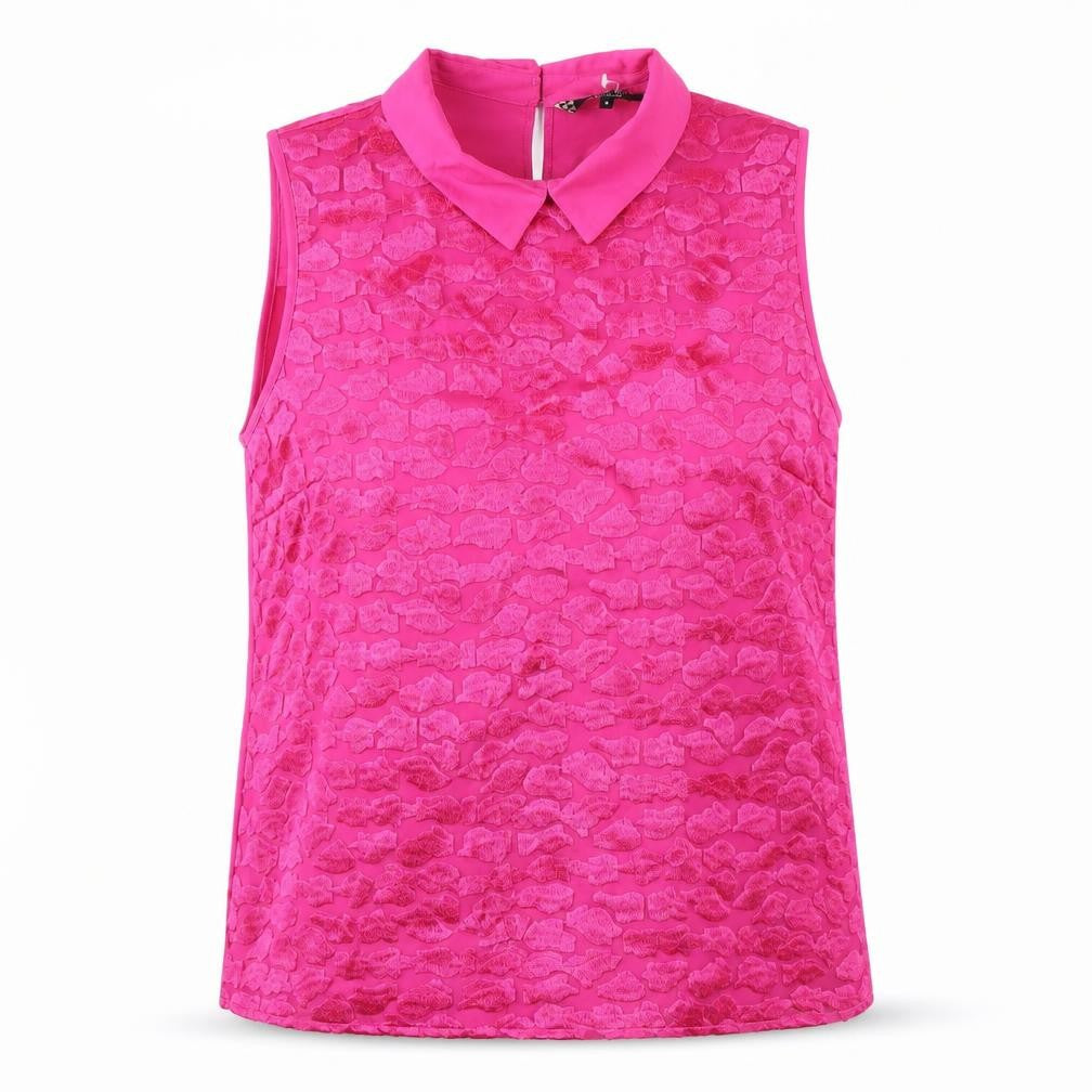 Principles Women's Pink Collared Sleeveless Blouse, Size 18
