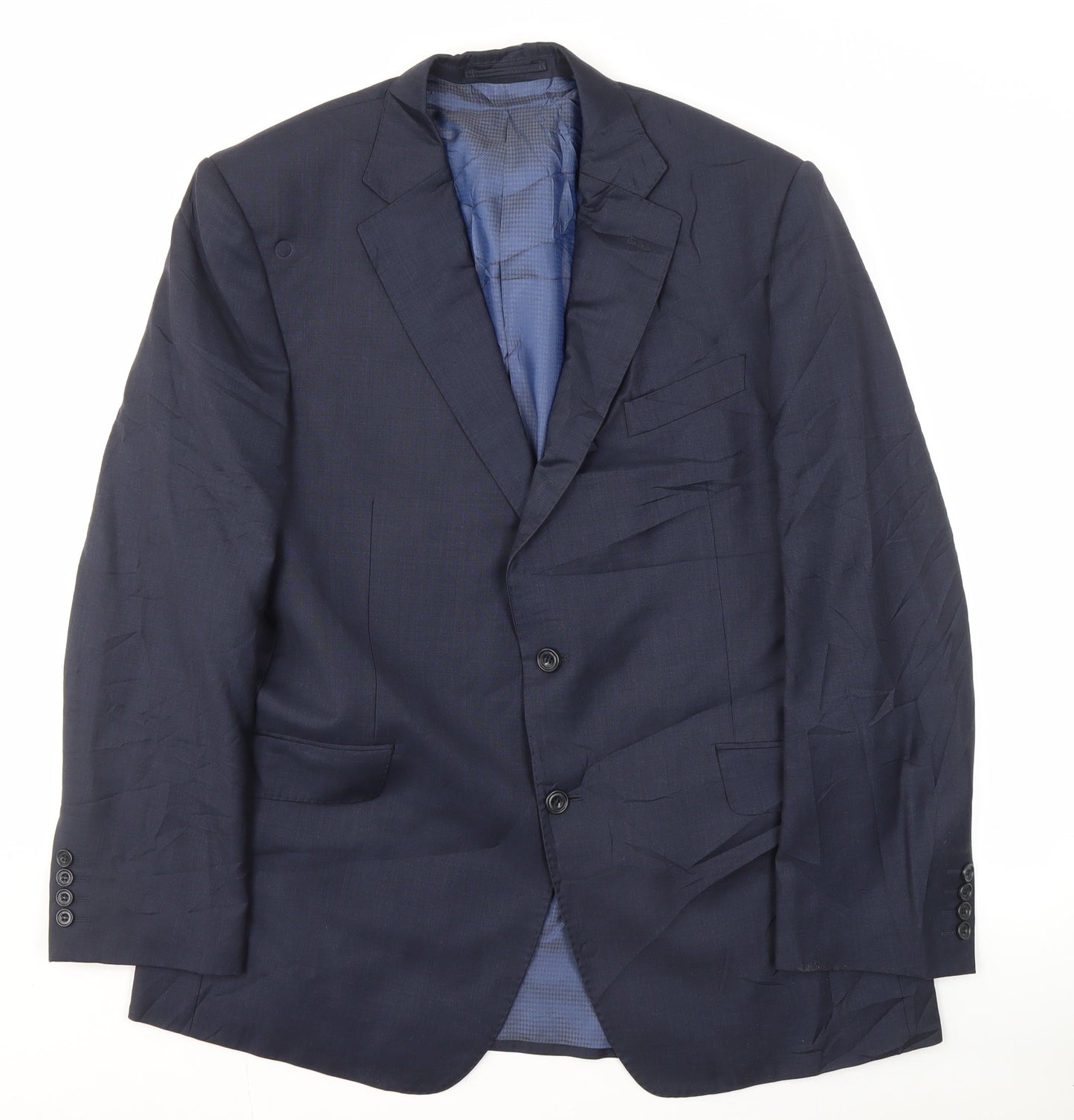 Marks and Spencer Men's Blue Wool Blazer, Size 42