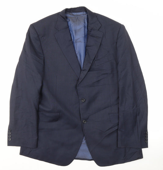 Marks and Spencer Men's Blue Wool Blazer, Size 42