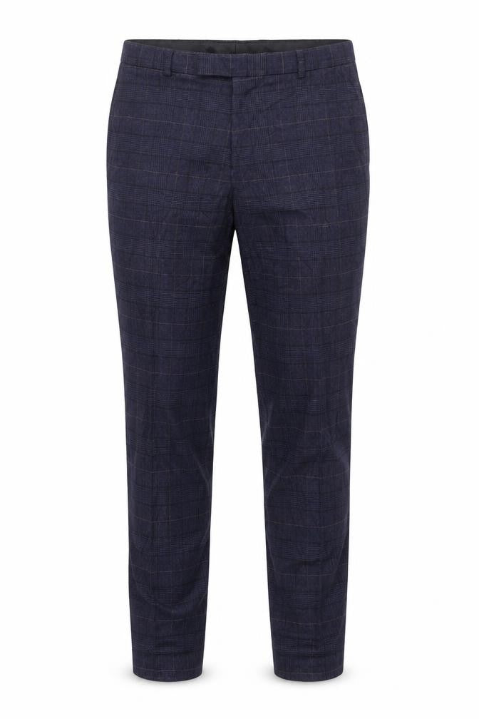 Moss 1851 Men's Blue Check Dress Pants, 34
