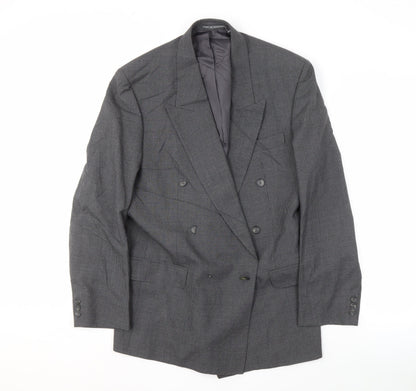 Pinstripe Men's Grey 40 Regular Fit Blazer Jacket