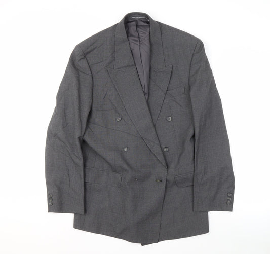 Pinstripe Men's Grey 40 Regular Fit Blazer Jacket