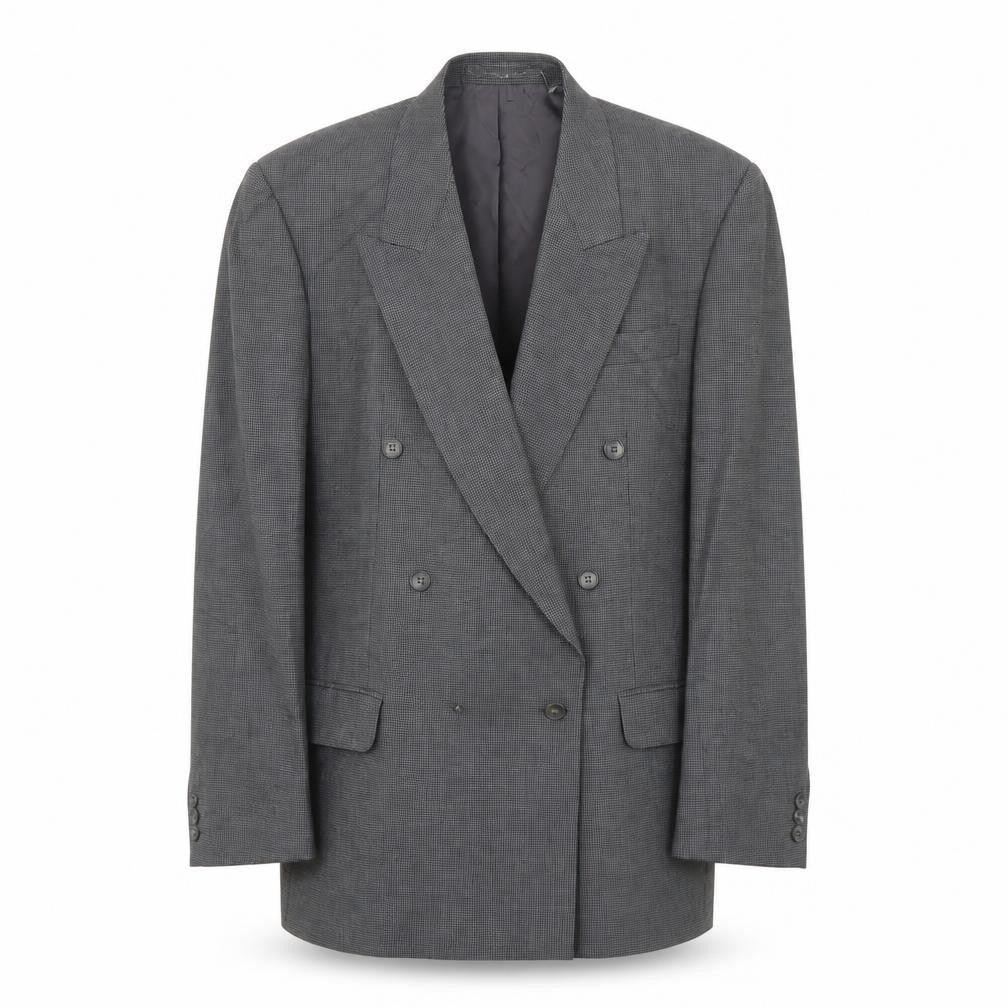 Pinstripe Men's Grey 40 Regular Fit Blazer Jacket