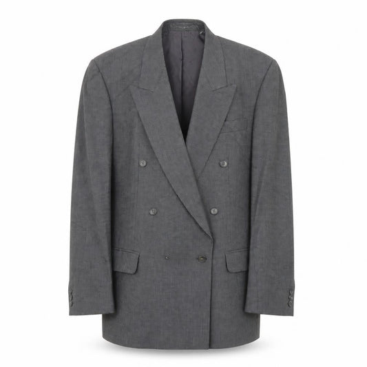 Pinstripe Men's Grey 40 Regular Fit Blazer Jacket
