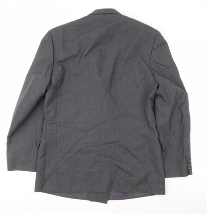 Pinstripe Men's Grey 40 Regular Fit Blazer Jacket