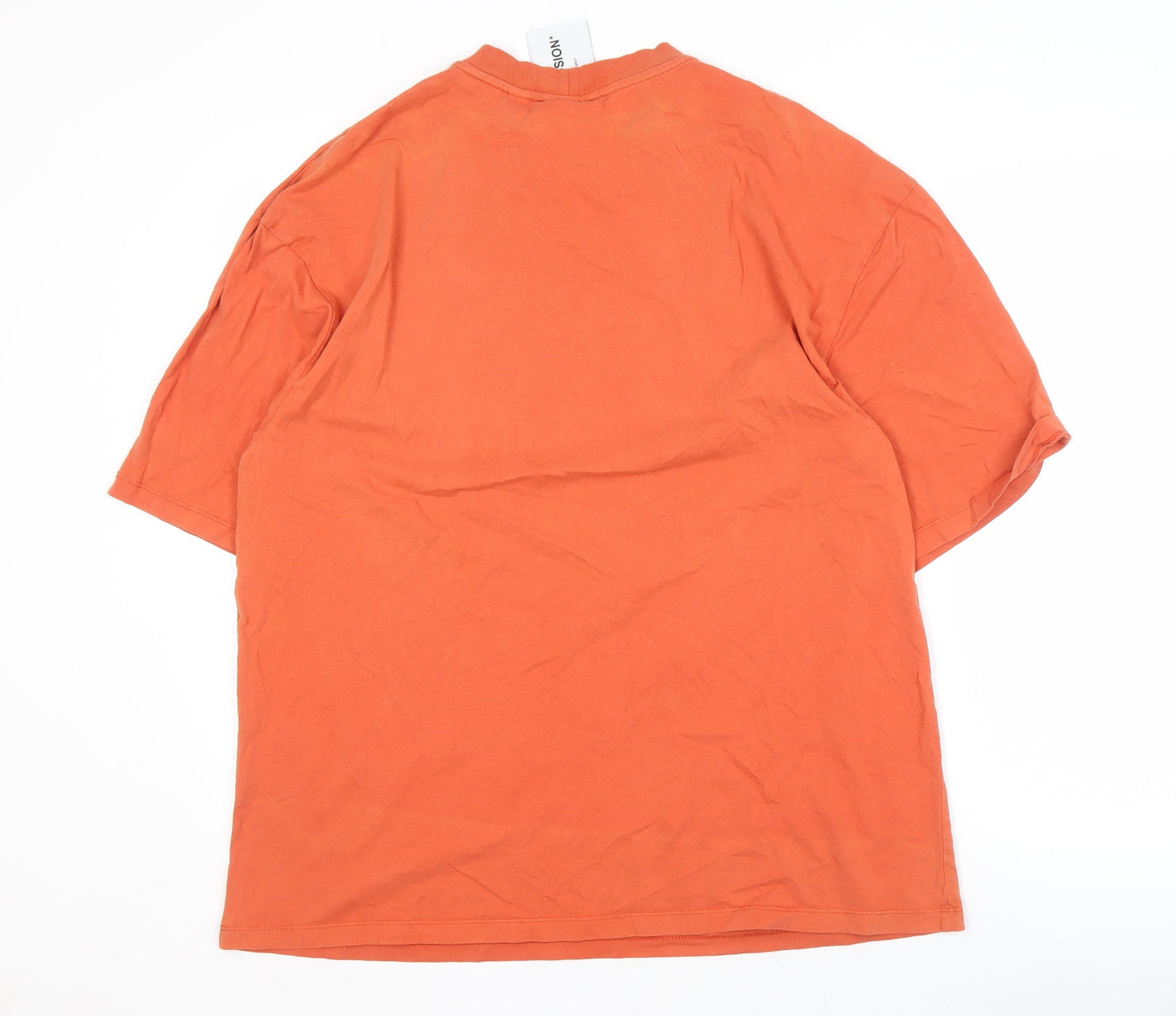 Collusion Men's Orange Cotton T-Shirt - Size L