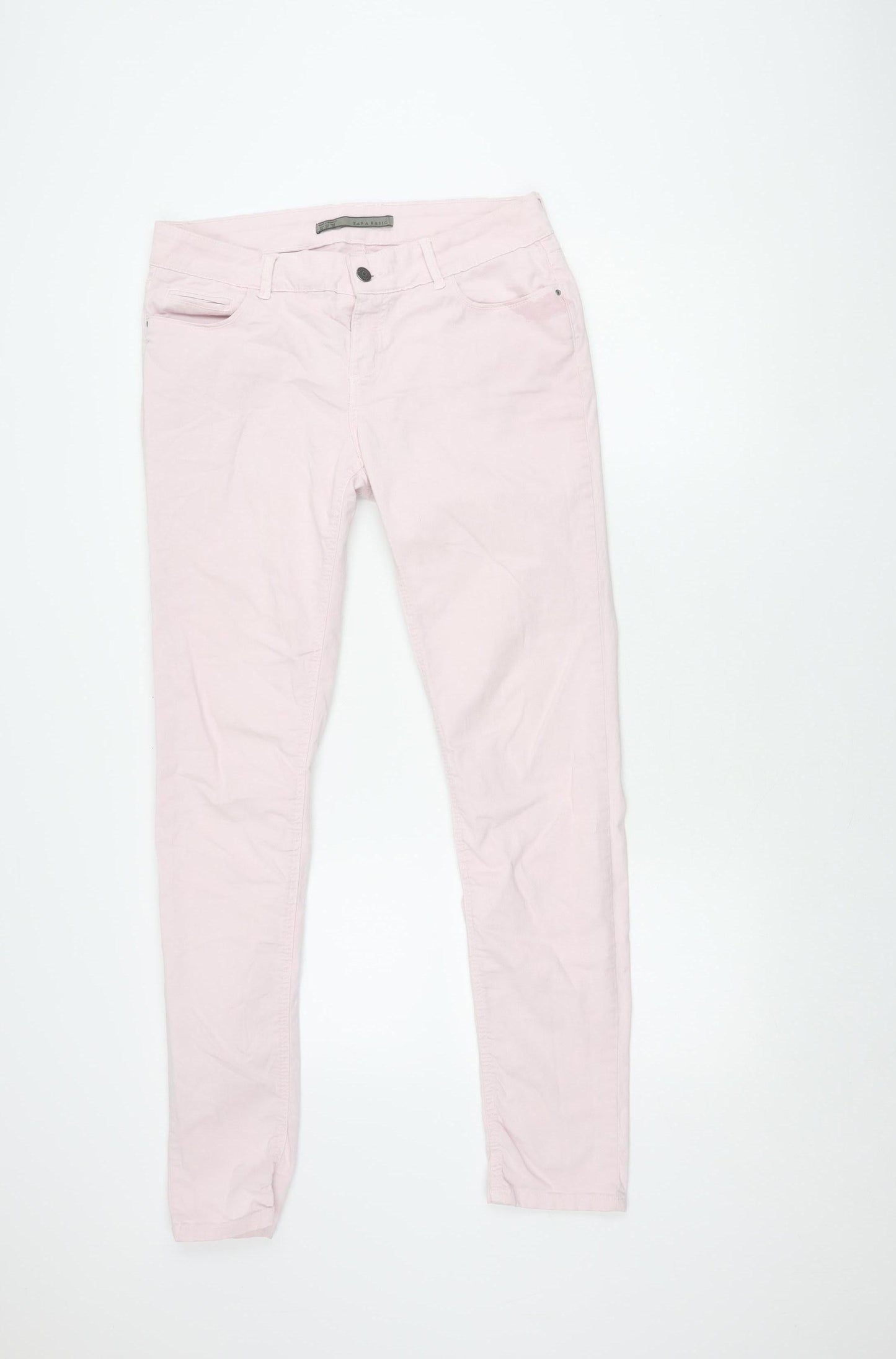 Zara Basic Women's Pink Jeans - Size 12 Trendy