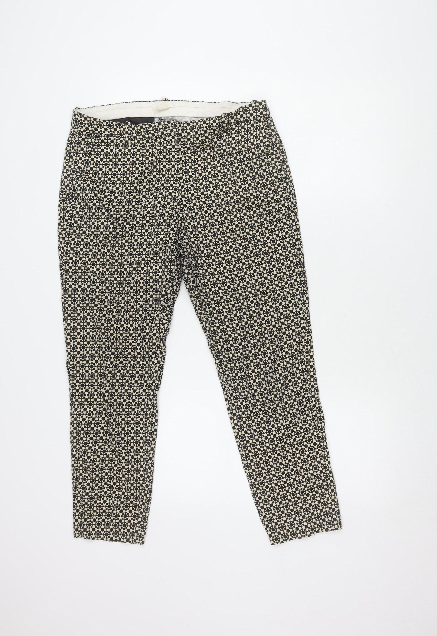 H&M Women's Multicoloured Geometric Trousers Size 12