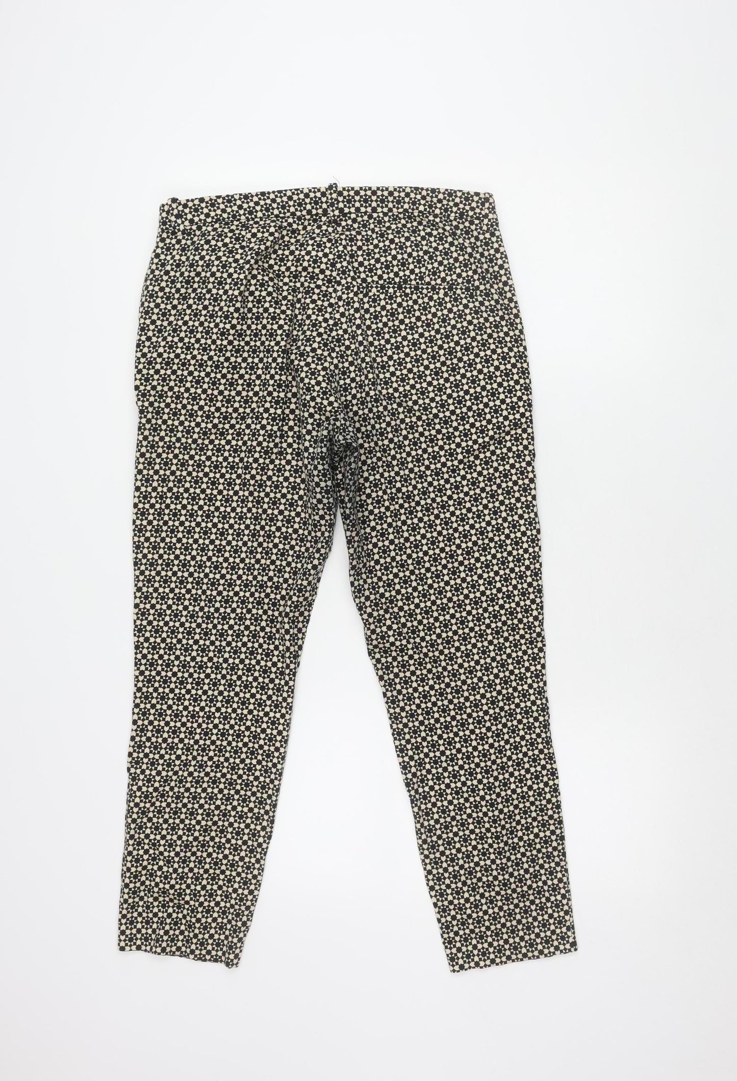 H&M Women's Multicoloured Geometric Trousers Size 12