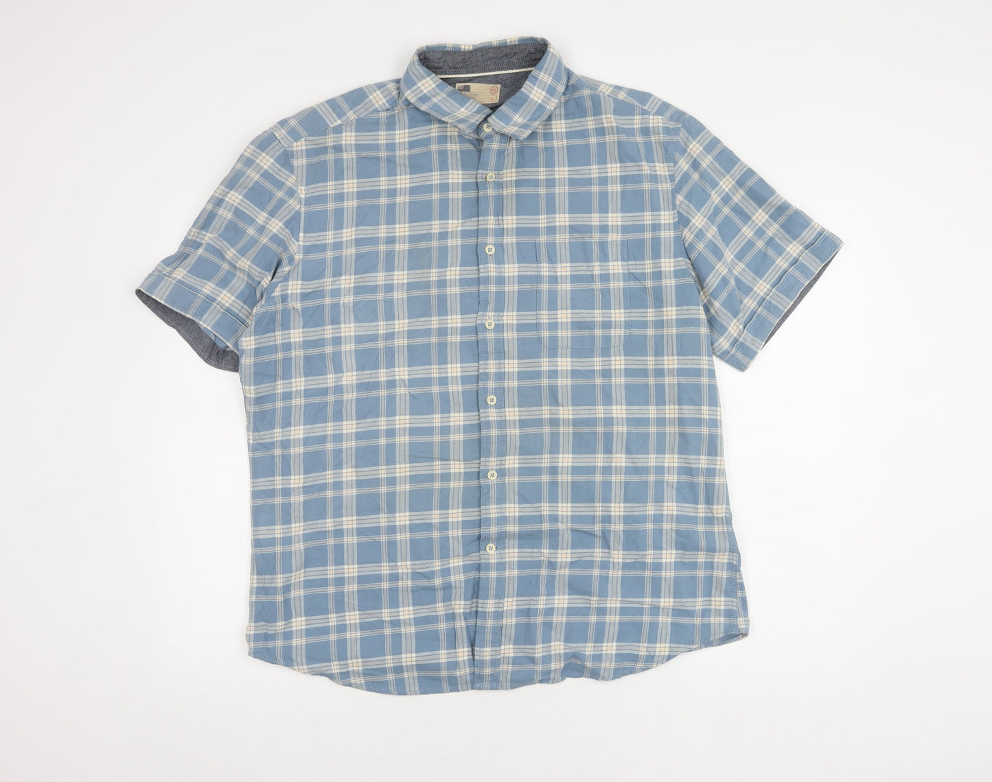Marks and Spencer Men's Large Blue Check Shirt