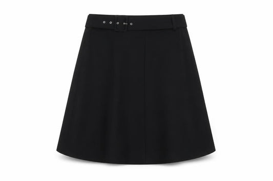 Zara Women's Black A-Line Skirt Buckle Accent S