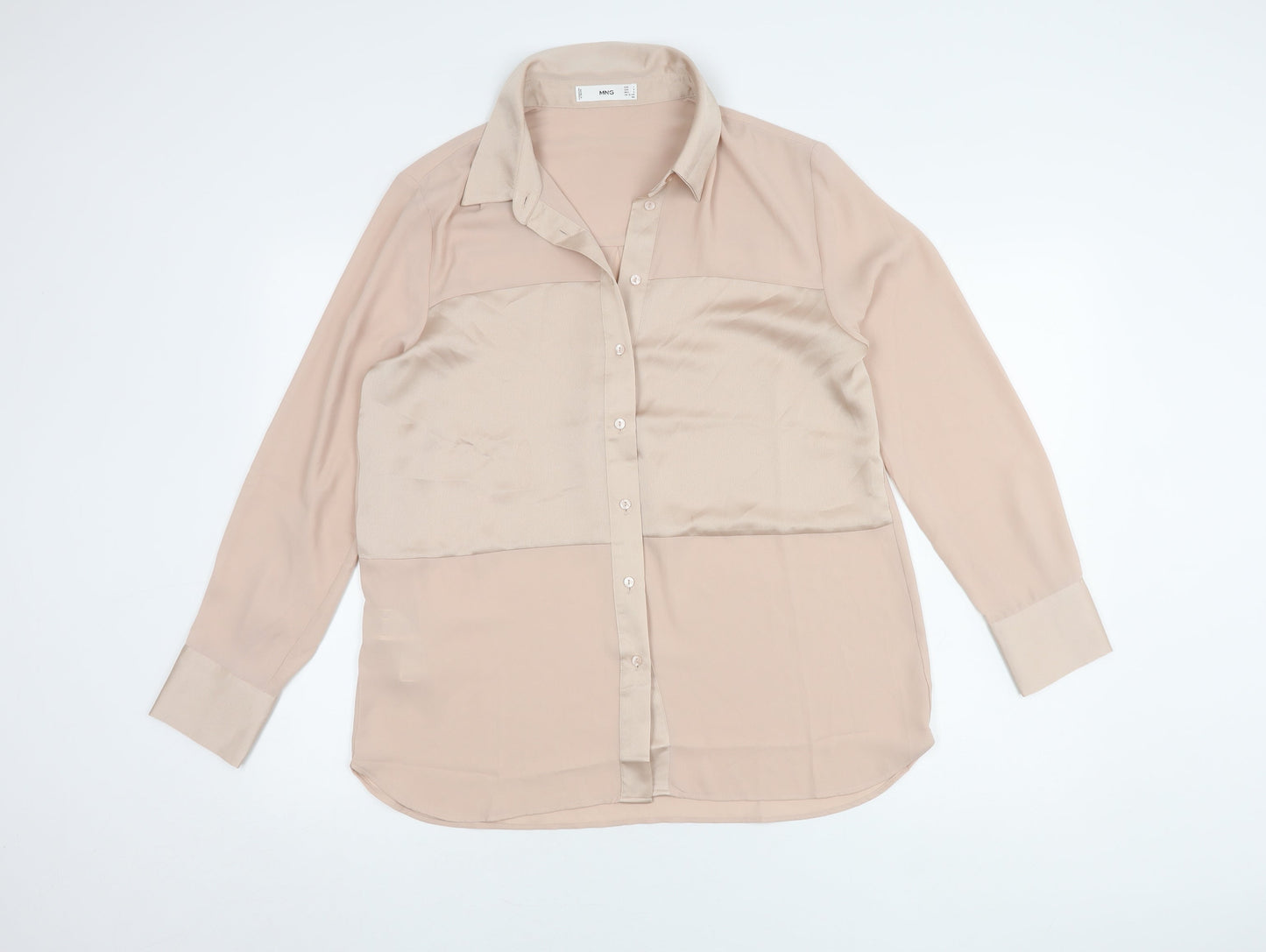 MNG Women's Beige Blouse, Size L - Regular Fit