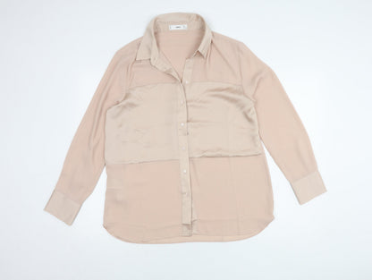 Mango Women's Beige Blouse, Size L - Regular Fit