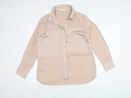 MNG Women's Beige Blouse, Size L - Regular Fit