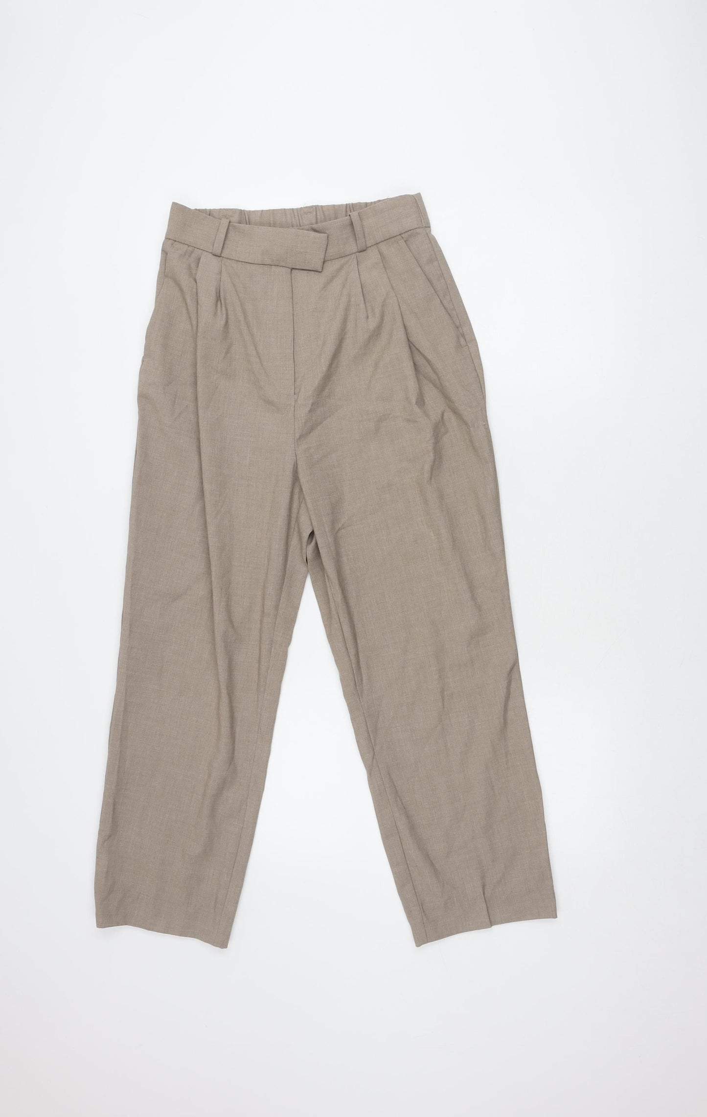 H&M Women's Beige Straight Trousers - Size 10