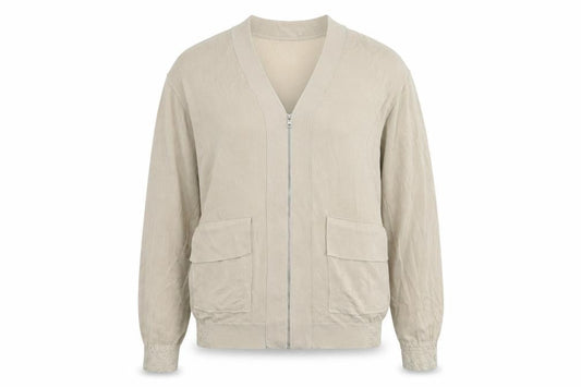 Zara Women's Beige Full Zip V-Neck Jumper, Size S