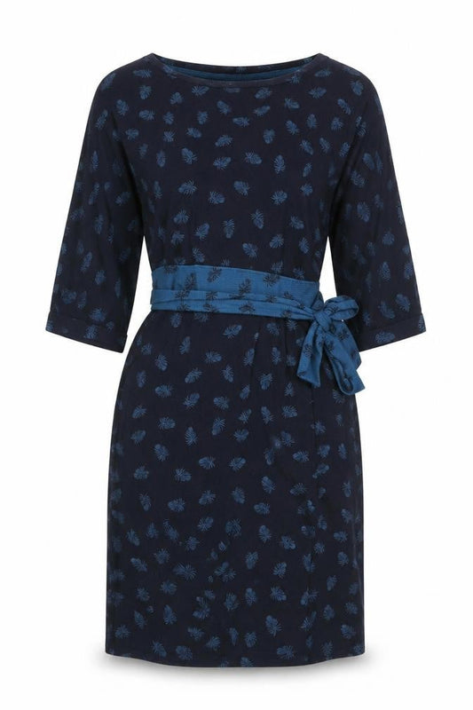Monsoon Women's Blue Floral 3/4 Sleeve Dress S